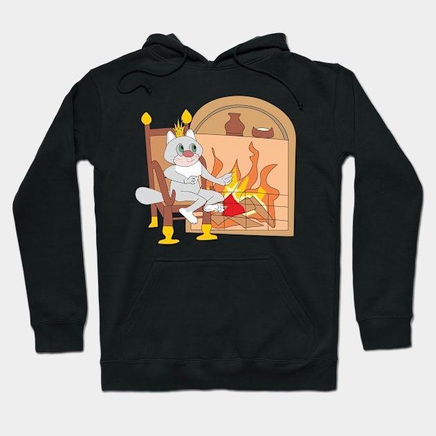 Prince cat near the fireplace Hoodie by Alekvik